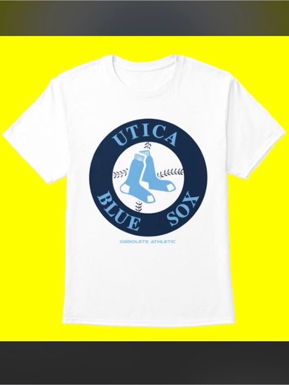 Utica Blue Sox x MiLB New York Penn League white tee sizes S-3XL
